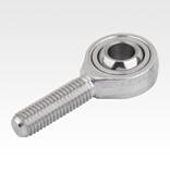 Rod ends with plain bearing external thread, stainless steel, DIN ISO 12240-1, maintenance-free