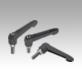 Clamping levers, plastic, antibacterial with external thread, threaded insert stainless steel