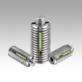 Spring plungers with hex socket and flat thrust pin, stainless steel, with thread lock