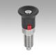 Indexing plungers, steel or stainless steel with plastic mushroom grip and lock