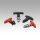 Indexing plungers, steel or stainless steel with plastic T-grip