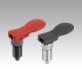 Indexing plungers, steel or stainless steel with plastic cam lever