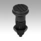 Indexing plungers, steel or stainless steel with plastic mushroom grip, locking slot and locknut