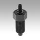 Indexing plungers, steel or stainless steel with threaded pin