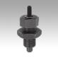 Indexing plungers, steel or stainless steel with threaded pin and locknut