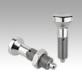 Indexing plungers, stainless steel, without collar, with stainless steel mushroom grip