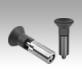 Indexing plungers, steel or stainless steel, smooth version without collar, with plastic mushroom grip