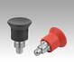 Indexing plunger mini steel or stainless steel with plastic mushroom grip
