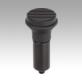 Indexing plungers, steel or stainless steel, smooth version without collar, with plastic mushroom grip