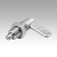 Perni d'arresto con leva, acciaio inox, Forma B, senza calotta barra, con dado