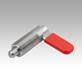 Perni d'arresto con leva, acciaio inox, Forma C, con calotta barra, senza dado