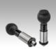 Precision indexing plungers, steel with plastic spherical knob and tapered indexing pin