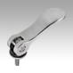 Cam levers, steel, with external thread, plastic-metal thrust washer and steel stud