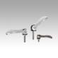 Cam levers, stainless steel, adjustable with external thread, plastic-metal thrust washer and stainless steel stud