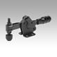 Toggle clamps, steel, black, horizontal with horizontal foot and adjustable clamping spindle, Form A, small