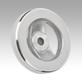 2-spoke handwheels, polished aluminium, without grip