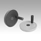 Disc handwheels, aluminium with revolving cylindrical grip, Form A with reamed hole and transverse bore