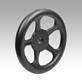 Spoked handwheels, sheet steel, Form C 5 spokes