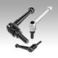 Clamping levers, die-cast zinc with external thread, threaded insert black oxidised steel