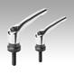 Clamping levers, zinc with external thread and clamping force intensifier, high-gloss chromed