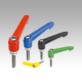 Clamping levers, plastic with external thread, threaded insert stainless steel - inch