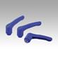 Manette indexable en plastique détectable visuellement avec taraudage, insert taraudé en inox