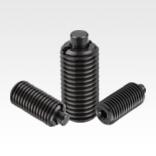 Spring plungers with hexagon socket and flattened thrust pin, steel