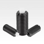 Spring plungers with hexagon socket and flattened POM thrust pin, steel