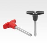 Ball lock pins with plastic T-grip