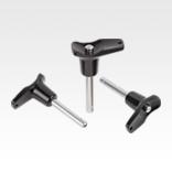 Ball lock pins with die-cast zinc L-grip