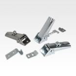 Latches adjustable fastening holes accessible