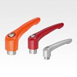 Clamping levers, die-cast zinc with internal thread, threaded insert stainless steel