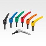 Clamping levers with external thread, textured matt finish - inch