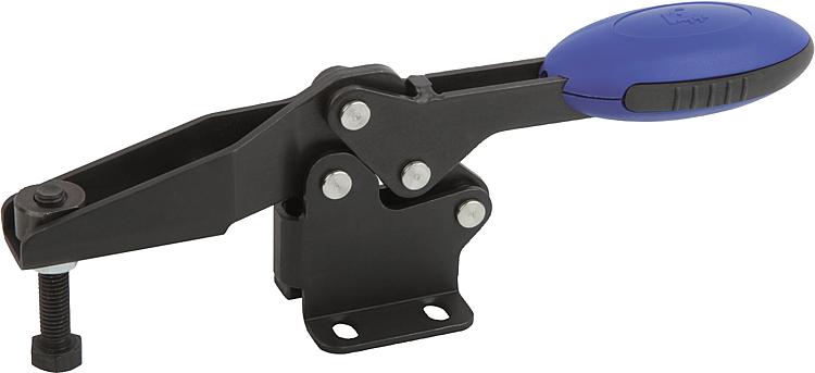 KIPP - Toggle clamps horizontal with flat foot and adjustable clamping  spindle
