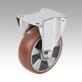 Steel plate fixed castors with polyurethane elastomer tread, heavy duty version