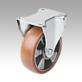 Steel plate fixed castors with elastic solid rubber tread, medium load version