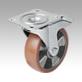 Steel plate swivel castors with stop-fix and elastic solid rubber tread, medium load version