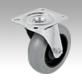 Steel plate swivel castors with soft rubber tyres