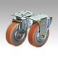 Steel plate swivel and fixed castors with Extrathane® tread, heavy duty version
