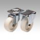 Steel plate swivel and fixed castors with polyamide wheels, heavy duty version, plain and ball bearings