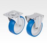 Swivel and fixed castors steel plate, for sterile areas