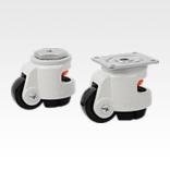 Elevating castors with foot with bolt hole or mounting plate