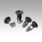 Indexing plungers ECO, steel or stainless steel, short version with plastic mushroom grip