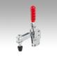 Toggle clamps vertical with straight foot and adjustable clamping spindle