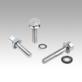 Stainless steel hexagon head screws with collar and seal and shim washer for Hygienic USIT® set