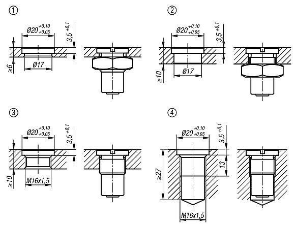 Ball lock bushes