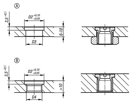 Locating bushes stainless steel for locating cylinder, pneumatic 