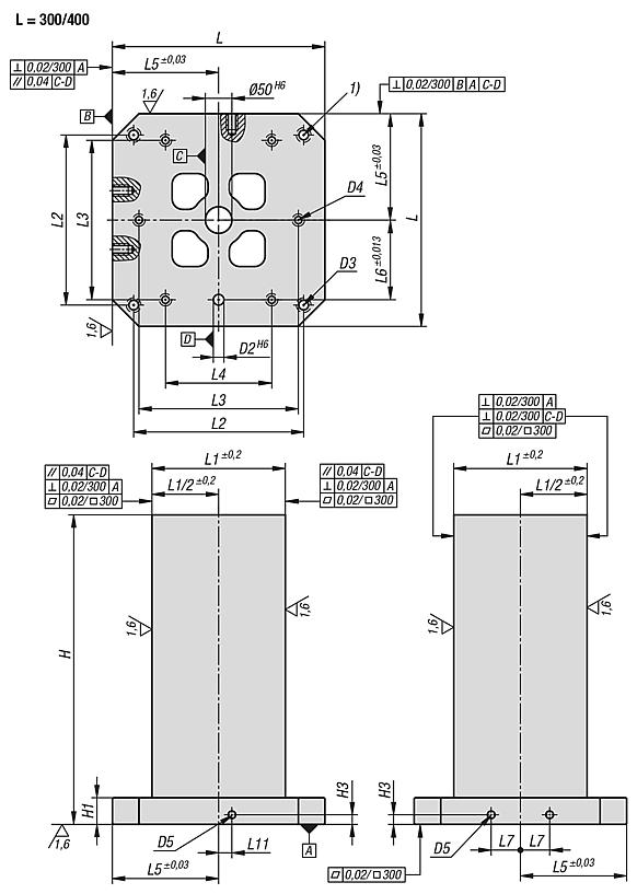 Workholding cubes, grey cast iron with pre-machined clamping faces