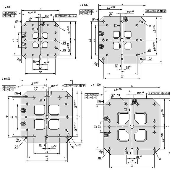 Cubes en fonte grise avec faces d'appui pré-usinées