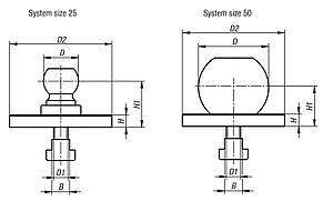 Fastening set for T-slot workpiece stabiliser